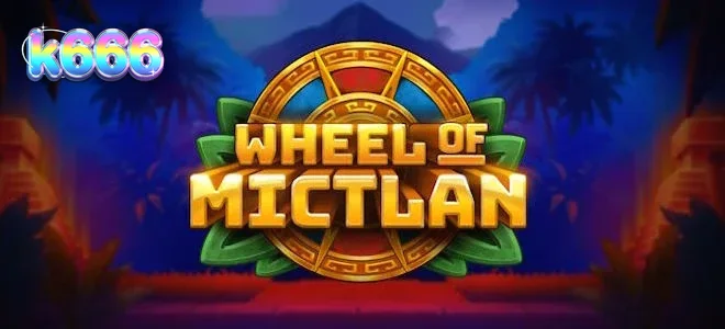 Tampilan antarmuka seluler permainan slot Wheel of Mictlan dengan latar belakang kuil kuno.